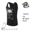 Vic Drums T-Shirt Drummer Skull Hombre Manga tiranta L